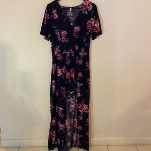 Floral Print Long Romper